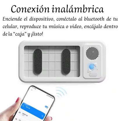 Soporte con parlante Hydroson resistente al agua